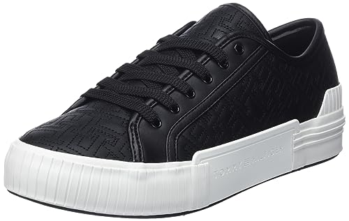 Tommy Hilfiger Damen Vulcanized Sneaker Quilted Mono Schuhe, Schwarz (Black), 37 von Tommy Hilfiger