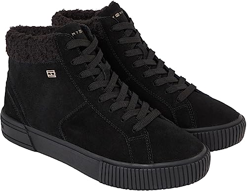 Tommy Hilfiger Damen Vulcanized Sneaker Suede Schuhe, Schwarz (Black), 36 von Tommy Hilfiger