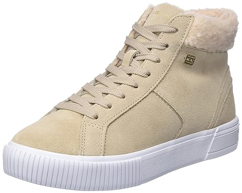 Tommy Hilfiger Damen Vulcanized Sneaker Suede Schuhe, Beige (Merino), 37 von Tommy Hilfiger