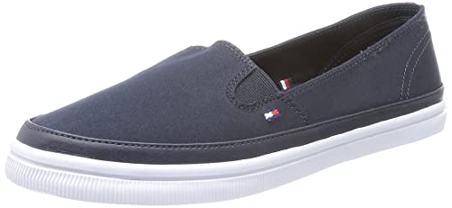 Tommy Hilfiger Damen Vulcanized Sneaker Essential Kesha Slip-On Schuhe, Blau (Space Blue), 36 EU von Tommy Hilfiger