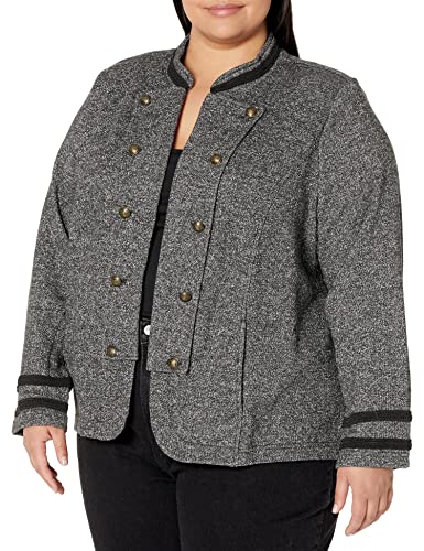Tommy Hilfiger Damen Tommy X Gigi Hadid Open Front Band Jacket Lässiger Blazer, Schwarz Multi, 2X von Tommy Hilfiger