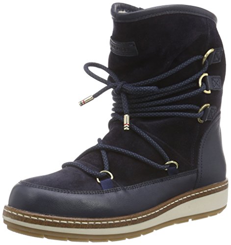 Tommy Hilfiger WOOLI 6C1W, Damen Halbschaft Mokassin Boots, Blau (Midnight 403), 38 EU von Tommy Hilfiger