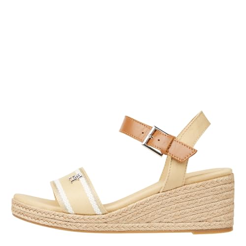 Tommy Hilfiger Damen Webbing Wedge Sandalfw0Fw08044 Keil-Espadrilles, Beige (Harvest Wheat), 40 EU von Tommy Hilfiger