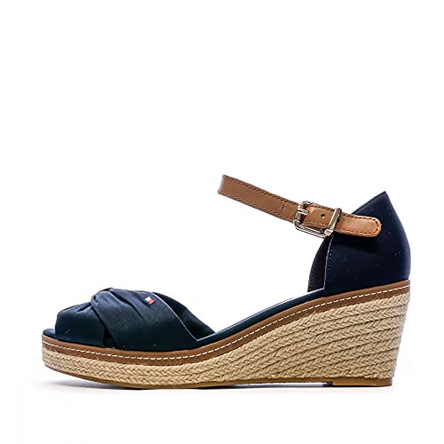 Tommy Hilfiger Damen Wedge Espadrilles Iconic Elba Sandal Keilabsatz, Blau (Midnight), 37 EU von Tommy Hilfiger