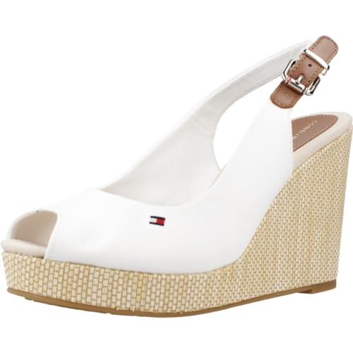 Tommy Hilfiger Damen Wedge Espadrilles Iconic Elena Sling Back Wedge Keilabsatz, Weiß (Ecru), 39 von Tommy Hilfiger