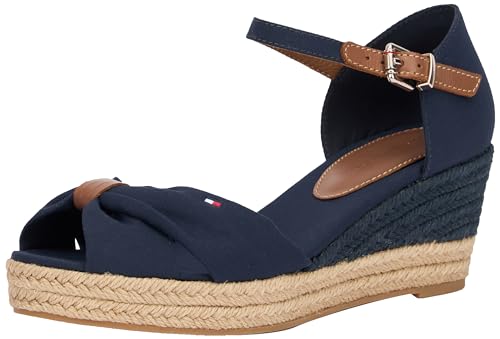 Tommy Hilfiger Damen Wedge Espadrilles Keilabsatz, Blau (Space Blue), 39 von Tommy Hilfiger