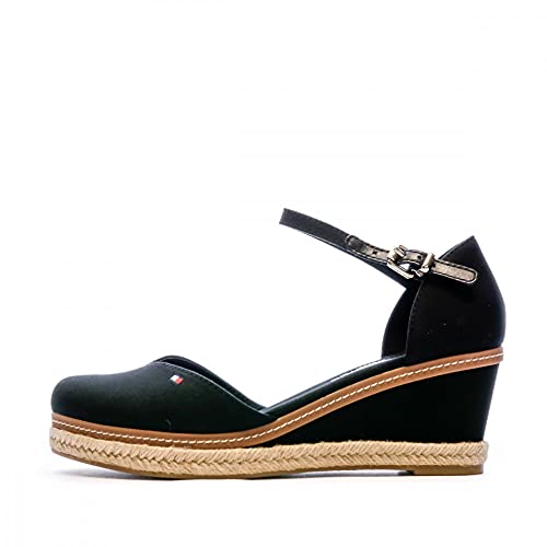 Tommy Hilfiger Damen Wedge Espadrilles Keilabsatz, Schwarz (Black), 38 EU von Tommy Hilfiger