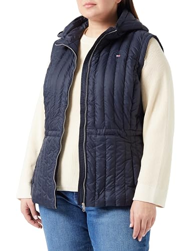 Tommy Hilfiger Damen Weste Crv Feminine Lw Down Vest Steppweste, Blau (Desert Sky), 46 von Tommy Hilfiger