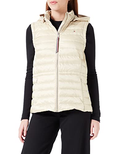 Tommy Hilfiger Damen Weste Feminine LW Down Vest Steppweste, Beige (Light Sandalwood), L von Tommy Hilfiger