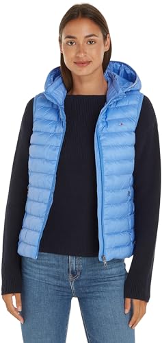 Tommy Hilfiger Damen Weste Padded Global Stripe Steppweste, Blau (Blue Spell), L von Tommy Hilfiger