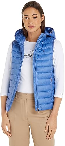 Tommy Hilfiger Damen Weste Padded Global Stripe Steppweste, Blau (Iconic Blue), XXL von Tommy Hilfiger