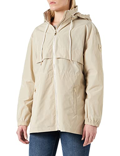 Tommy Hilfiger Damen Windbreaker Jacke mit Kapuze, Beige (Light Sandalwood), XL von Tommy Hilfiger