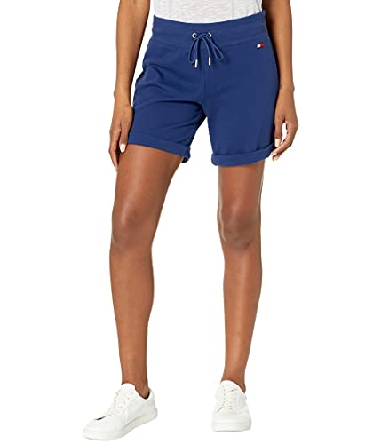 Tommy Hilfiger Damen Women's Cuffed Athletic Shorts, dunkelblau, Mittel von Tommy Hilfiger