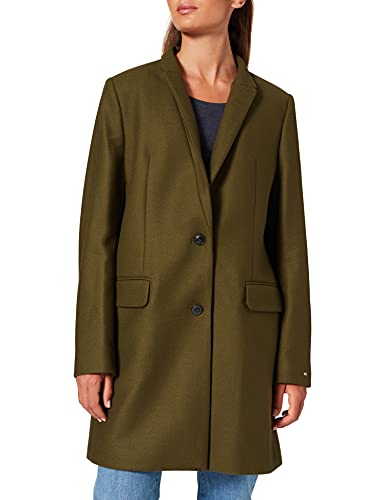 Tommy Hilfiger Damen Wool Blend SB HIP Length Coat Daunenmantel, Olivenholz, 38 von Tommy Hilfiger