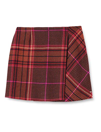 Tommy Hilfiger Damen Wool Check Wrap Short Skirt WW0WW35647 Gerade Röcke, Rosa (Large Check/Eccentric Magenta), 38 von Tommy Hilfiger