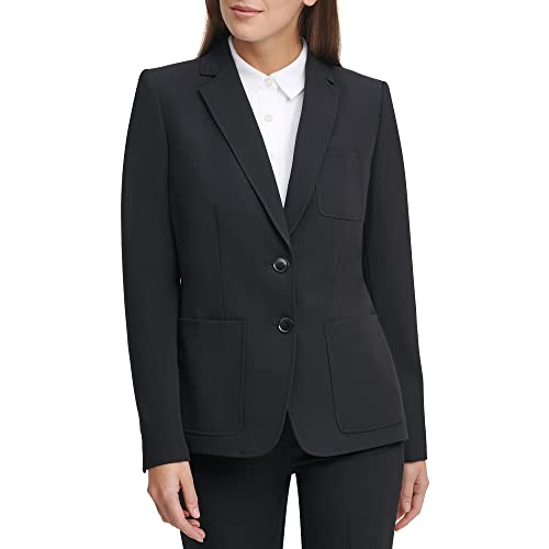 Tommy Hilfiger Damen Business Jacke mit Schmeichelnder Passform und EIN-knopf-Verschluss Blazer, Schwarz, 36 von Tommy Hilfiger
