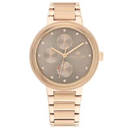 Tommy Hilfiger Multi Zifferblatt Quarz Uhr für Damen mit Rotgoldfarbenes Edelstahlarmband - 1782533 von Tommy Hilfiger