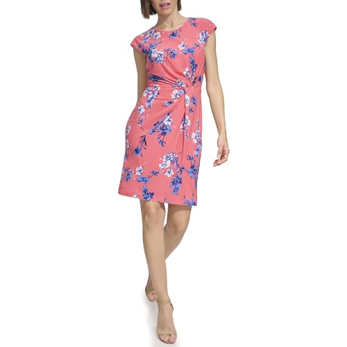 Tommy Hilfiger Damen Cap Sleeve High Neck Twist Front Mini Dress Kleid, Sherbet Multi, 40 Tommy Hilfiger Damen Cap Sleeve High Neck Twist Front Mini Dress Kleid, Sherbet Multi, 40 von Tommy Hilfiger