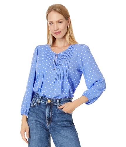 Tommy Hilfiger Damenbluse mit Biesen, Französisches Blau/Elfenbein, Groß Tommy Hilfiger Damenbluse mit Biesen, Französisches Blau/Elfenbein, Groß von Tommy Hilfiger