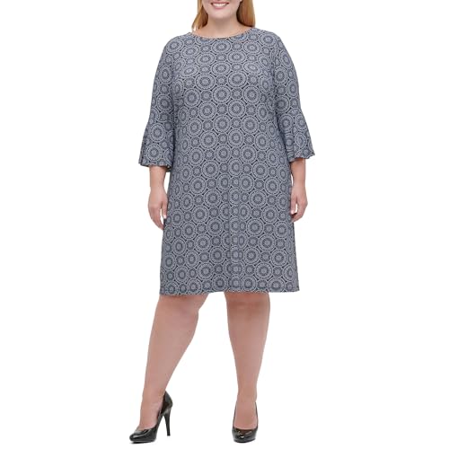 Tommy Hilfiger Lässiges Jersey-Midikleid für Damen, Sky Captain/Elfenbein, 50 Mehr von Tommy Hilfiger