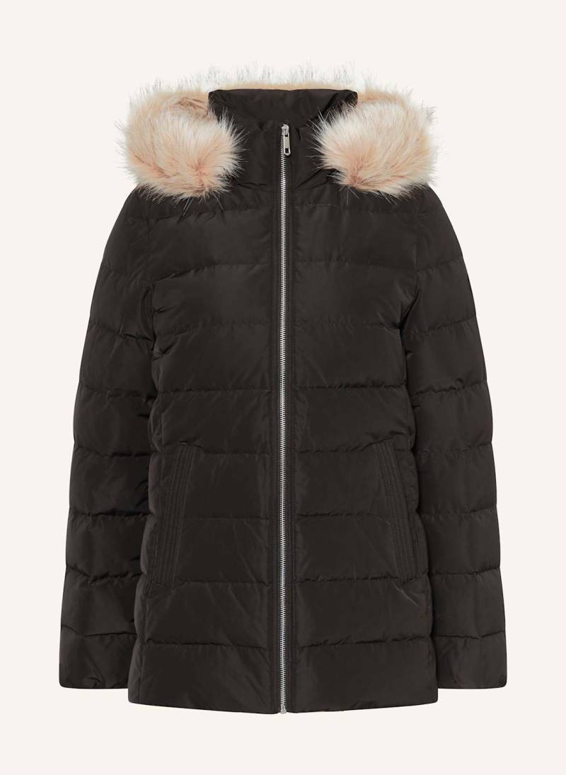 Tommy Hilfiger Daunenjacke Mit Abnehmbarem Kunstpelz schwarz von Tommy Hilfiger