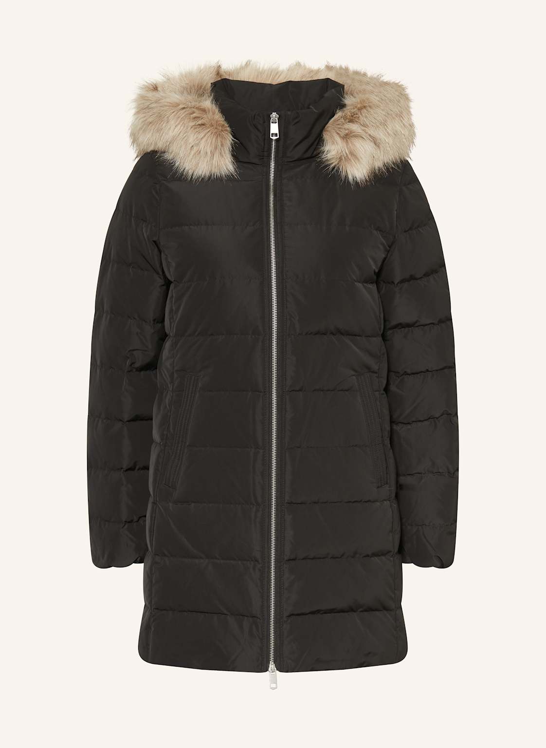 Tommy Hilfiger Daunenmantel Mit Abnehmbarem Kunstpelz schwarz von Tommy Hilfiger