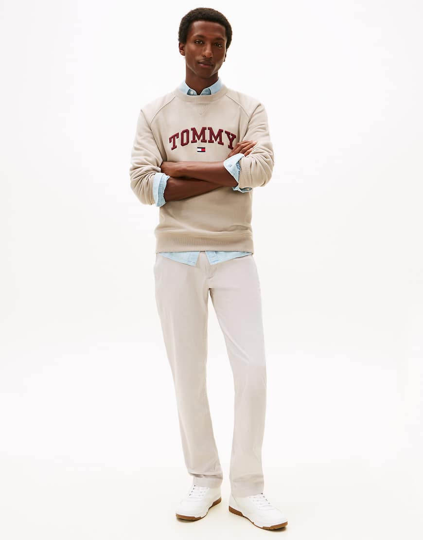 Tommy Hilfiger - Denton - Gerade geschnittene Hose in Hellgrau mit Strukturprint von Tommy Hilfiger