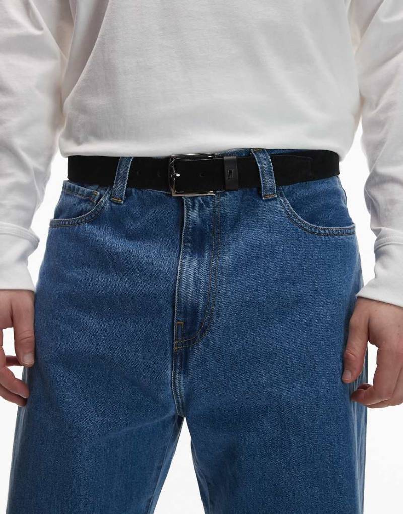 Tommy Hilfiger - Denton - Wildledergürtel in Schwarz, 3,5 cm breit von Tommy Hilfiger