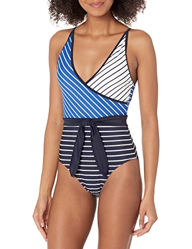 Tommy Hilfiger Einteiliger Badeanzug für Damen, Sail Away Stripe, 36 von Tommy Hilfiger