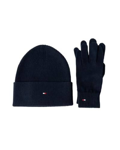 Tommy Hilfiger Damen Geschenk-Set Essential Mütze & Handschuhe, Blau (Space Blue), Einheitsgröße von Tommy Hilfiger