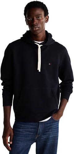 Tommy Hilfiger Herren Hoodie Essential Fleece Regular Fit, Blau (Desert Sky), XS von Tommy Hilfiger