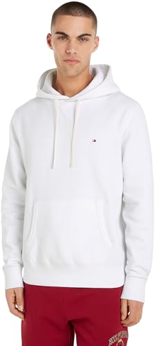 Tommy Hilfiger Herren Hoodie Essential Fleece Regular Fit, Weiß (White), 3XL von Tommy Hilfiger