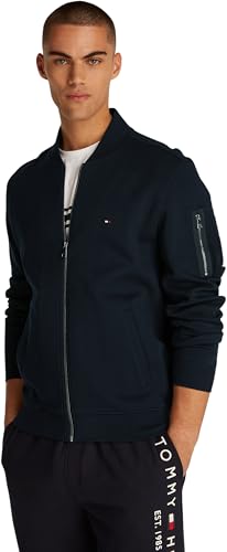 Tommy Hilfiger Herren Bomberjacke Essential mit Reißverschluss, Blau (Desert Sky), 3XL von Tommy Hilfiger