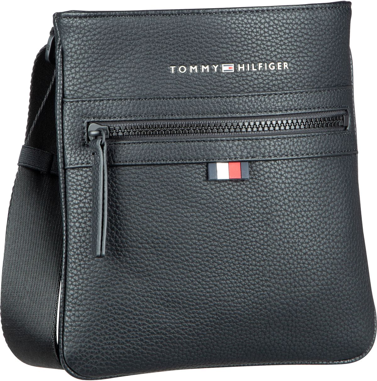 Tommy Hilfiger Essential PU Mini Crossover  in Schwarz (0.7 Liter), Umhängetasche von Tommy Hilfiger