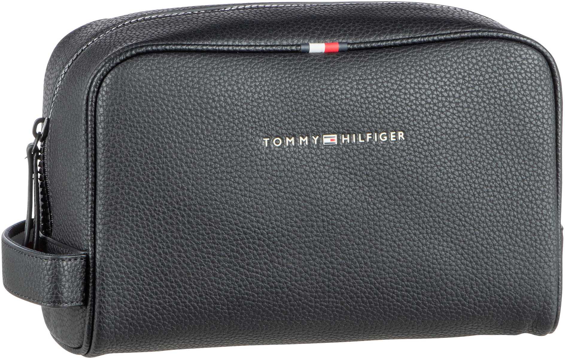 Tommy Hilfiger Essential PU Washbag  in Schwarz (3.8 Liter), Kulturbeutel von Tommy Hilfiger