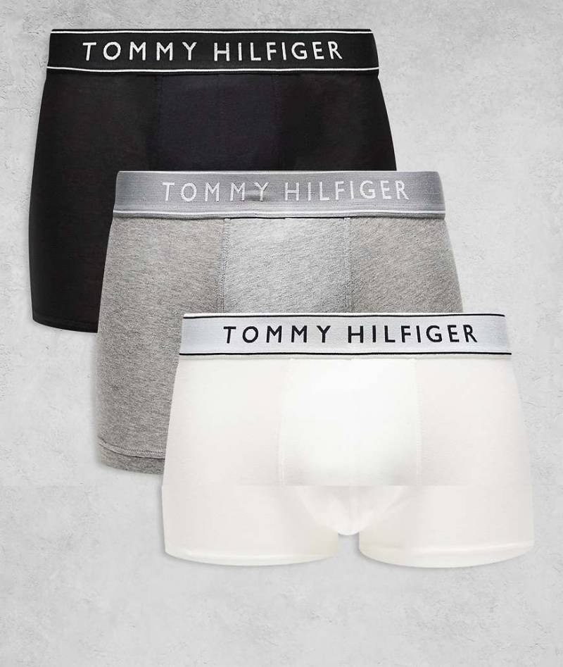 Tommy Hilfiger - Everyday Essentials - 3er-Pack Unterhosen in Grau/Schwarz/Weiß-Bunt von Tommy Hilfiger