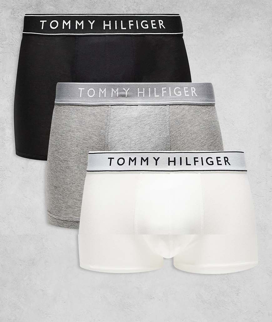 Tommy Hilfiger - Everyday Essentials - 3er-Pack Unterhosen in Grau/Schwarz/Weiß-Bunt von Tommy Hilfiger