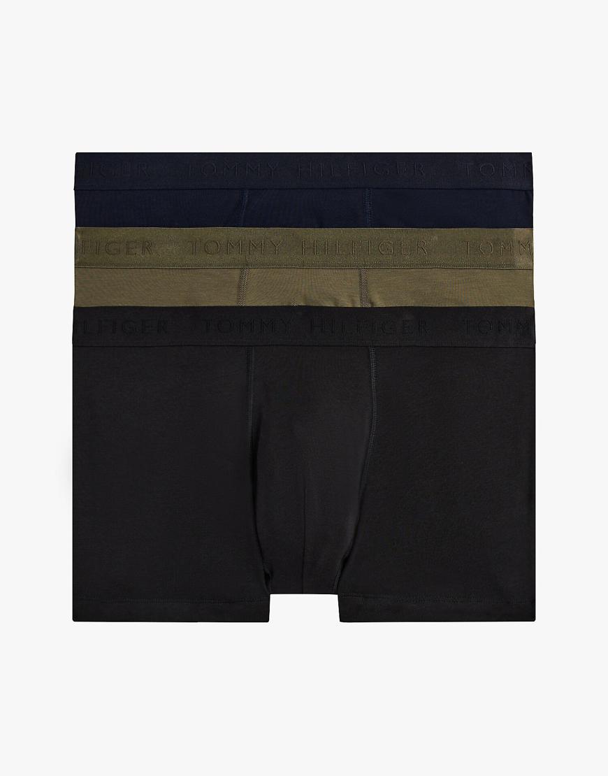 Tommy Hilfiger - Everyday Luxe - 3er-Pack Unterhosen in mehreren Farben mit farblich abgestimmtem Logo-Rot von Tommy Hilfiger