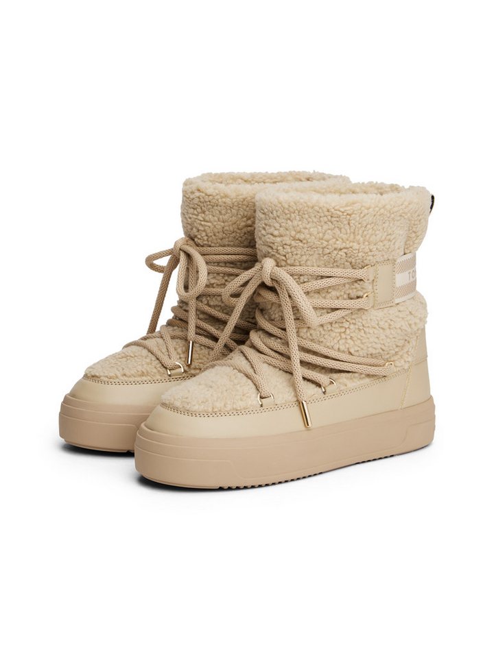 Tommy Hilfiger FAUX SHEARLING SNOWBOOT Winterboots, Winterstiefelette, Outdoorschuh mit aufgesetzter Schnürung von Tommy Hilfiger