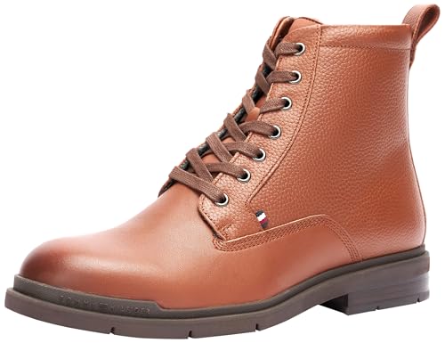 Tommy Hilfiger Herren Low Boot Stiefel Warm aus Leder, Braun (Winter Cognac), 44 von Tommy Hilfiger