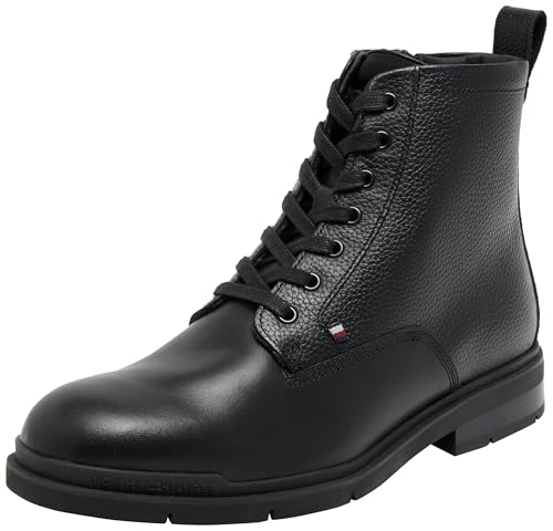 Tommy Hilfiger Herren Low Boot Stiefel Warm aus Leder, Schwarz (Black), 40 von Tommy Hilfiger