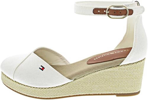Tommy Hilfiger Flag Closed toe Mid Wedge Sandale Beige von Tommy Hilfiger