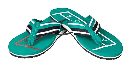 Tommy Hilfiger Flip Flop Mann Meer oder Pool Bademode Artikel XM0XM02331, L77 Maui green, 43 von Tommy Hilfiger