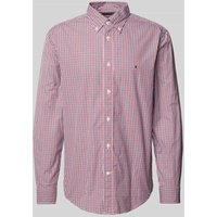 Tommy Hilfiger Freizeithemd mit Label-Stitching in Dunkelrot, Größe XL von Tommy Hilfiger