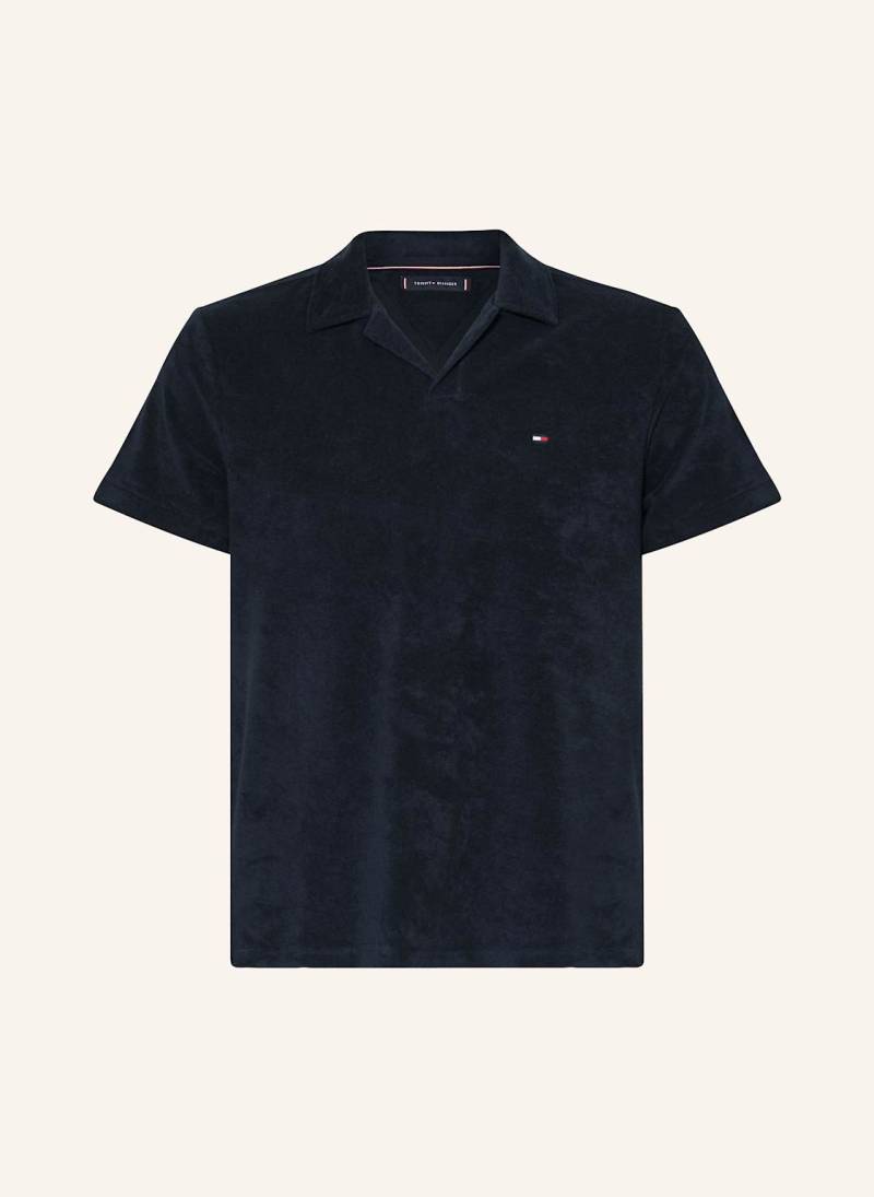 Tommy Hilfiger Frottee-Poloshirt blau von Tommy Hilfiger