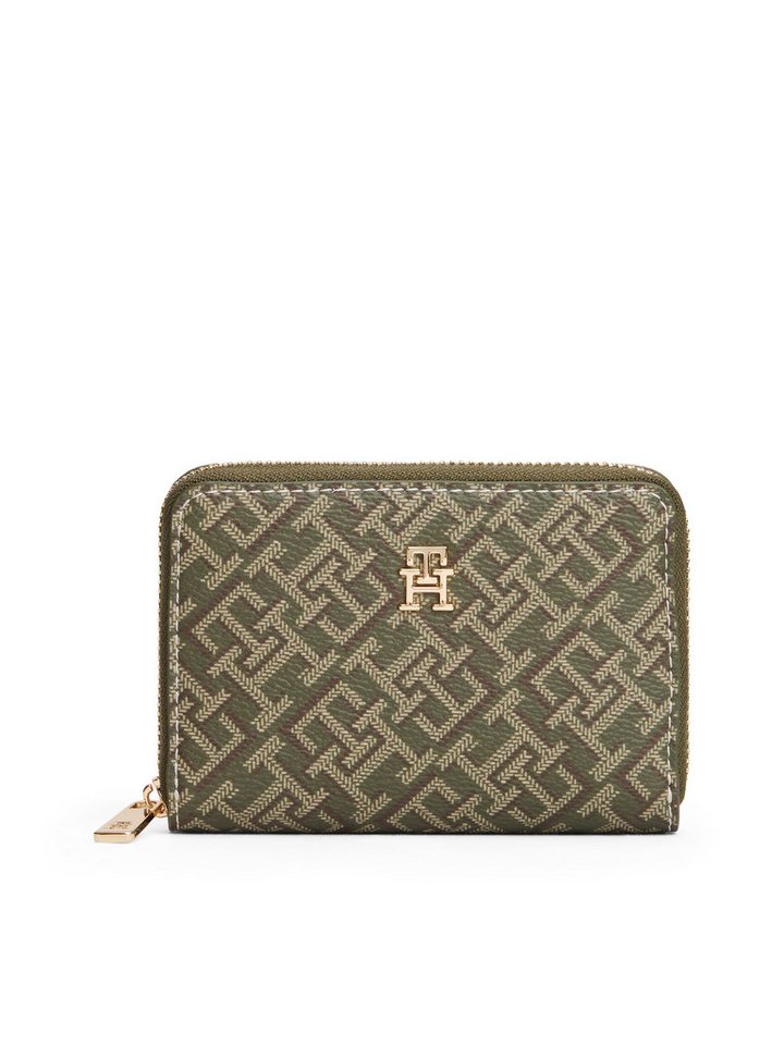 Tommy Hilfiger Geldbörse TH ICON COMP ZA MONO PRINT, Damen Geldbeutel, Portemonnaie mit Kontrastnaht von Tommy Hilfiger