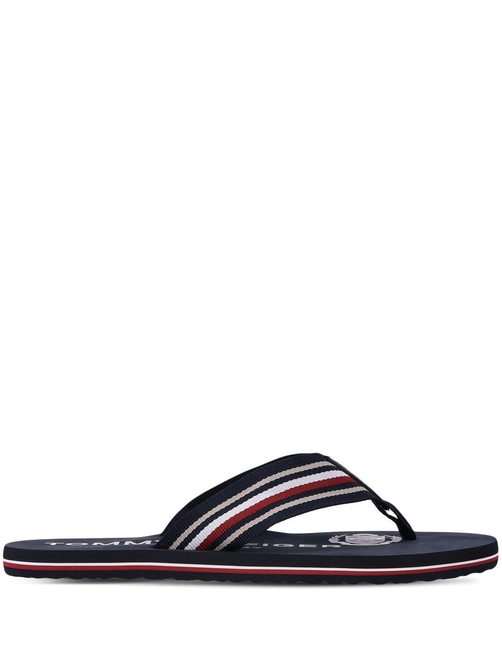 Tommy Hilfiger Gestreifte Flip-Flops mit Logo-Print - Blau von Tommy Hilfiger