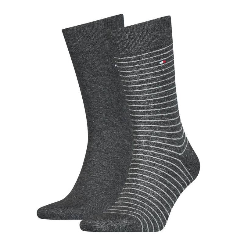 Tommy Hilfiger - Gestreifte Socken weiß/grau von Tommy Hilfiger