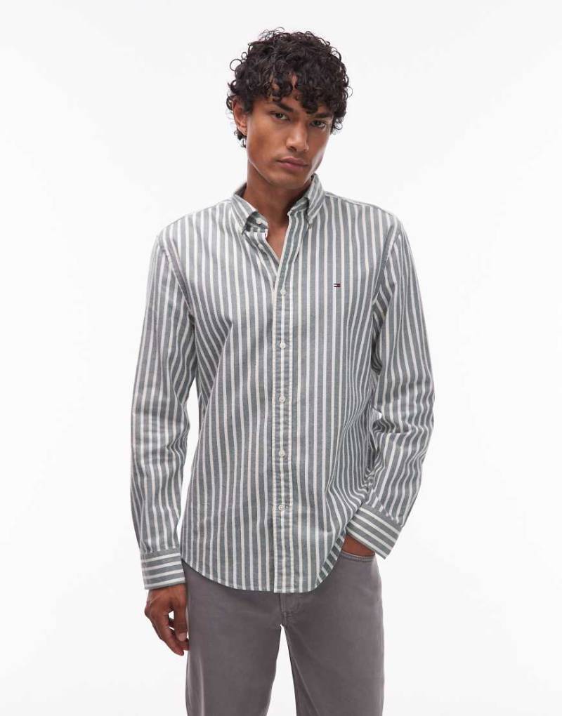 Tommy Hilfiger - Gestreiftes Flanellhemd in Grün von Tommy Hilfiger