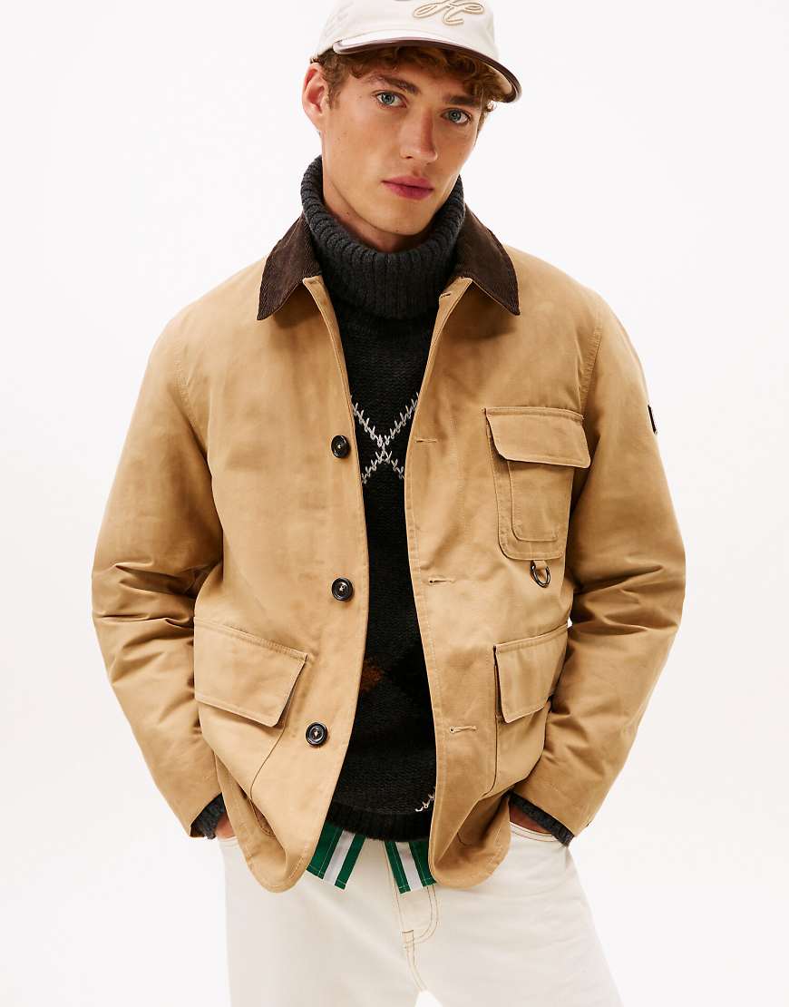 Tommy Hilfiger - Gewachste Relaxed-Fit-Barnjacke in Khaki-Brown von Tommy Hilfiger
